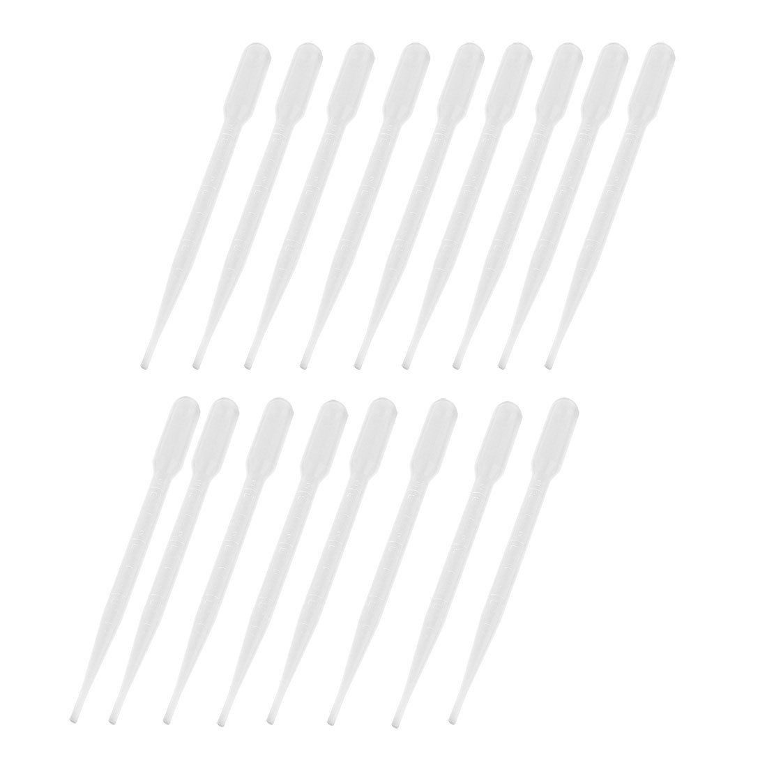 15 Pcs 3ML Capacity Lab Transparent Pipettes Droppers 6.2" Length