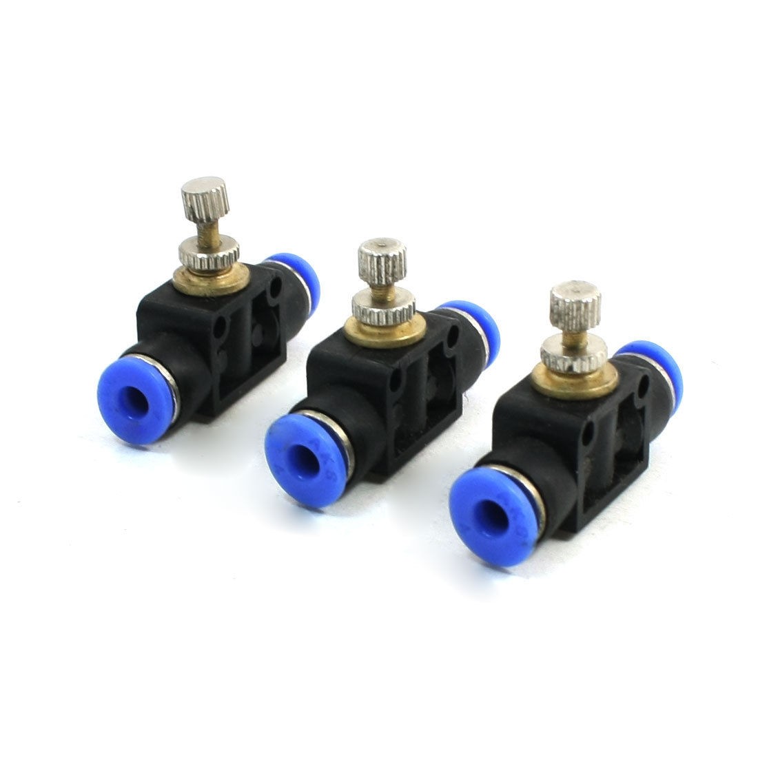 Pneumatic Quick Adapter Speed Control Controller Valve 4mm to 4mm Tube 3PCS