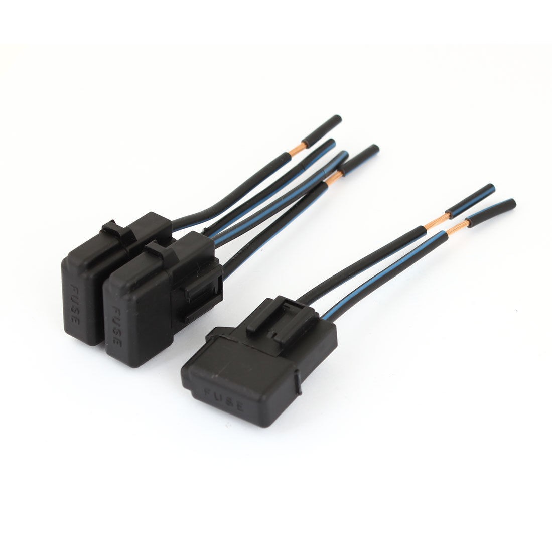 3pcs Black Plastic Shell Coated ATC Blade Inline Fuse Holder for Car