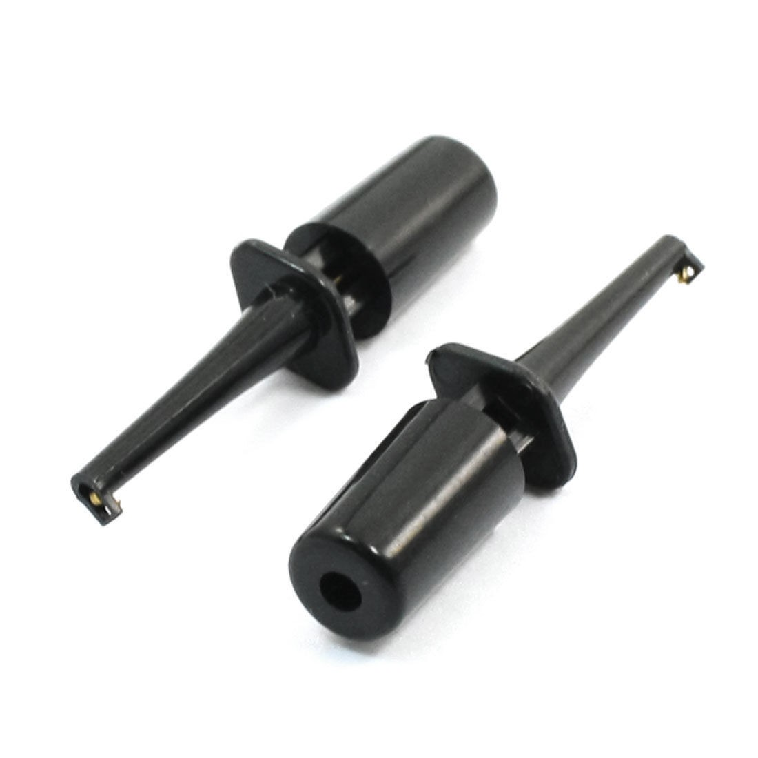 43mm Long Meter Multimeter Lead Wire Testing Hooks Clip Black 2PCS