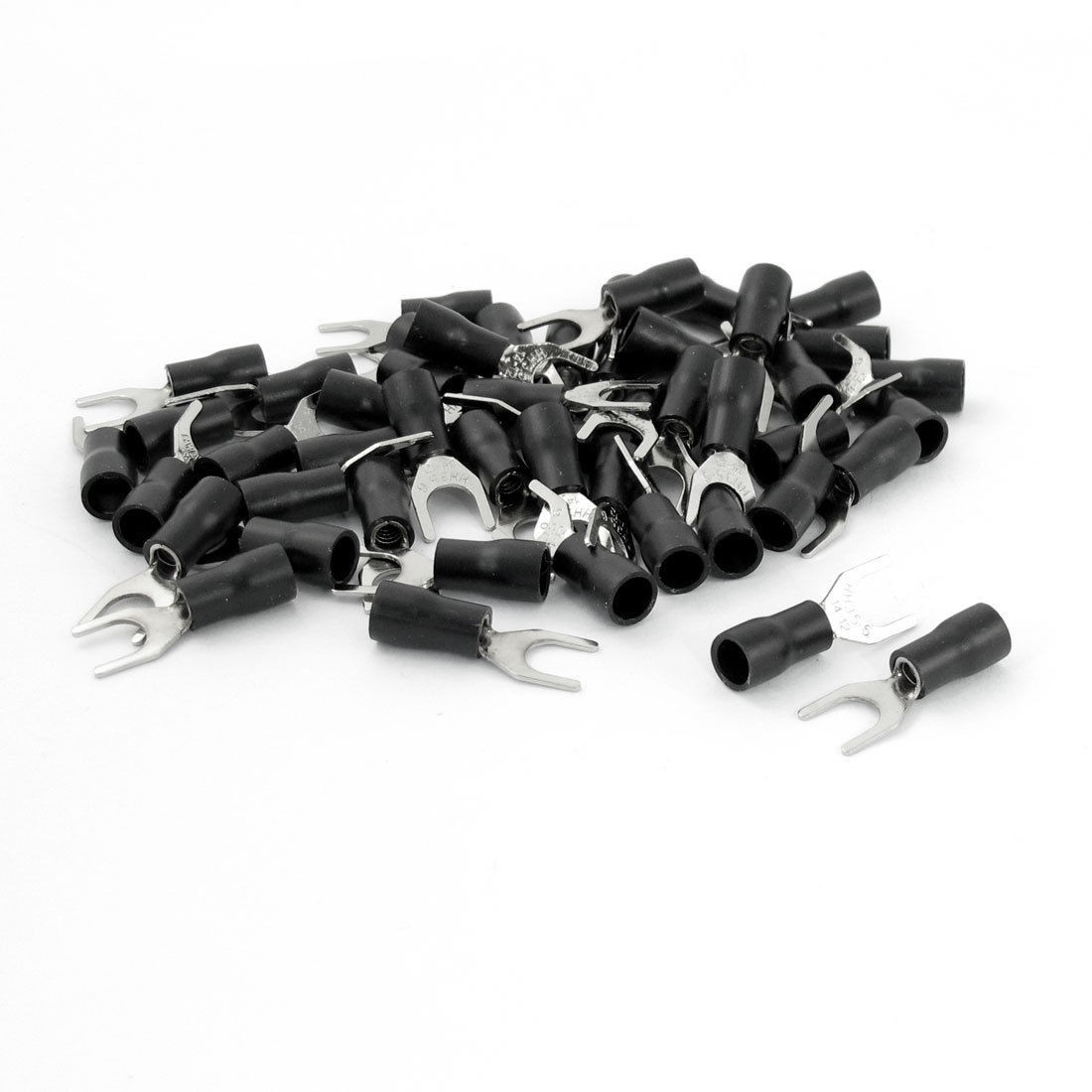 50 Pcs 6 5mm Bolt Diameter Furcate Pre Insulated Fork Terminal AWG14 12