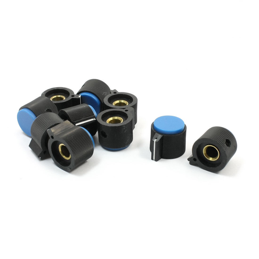 10 Pcs Blue 19mm Top 6mm Dia Split Shaft Rotary Potentiometer Knobs