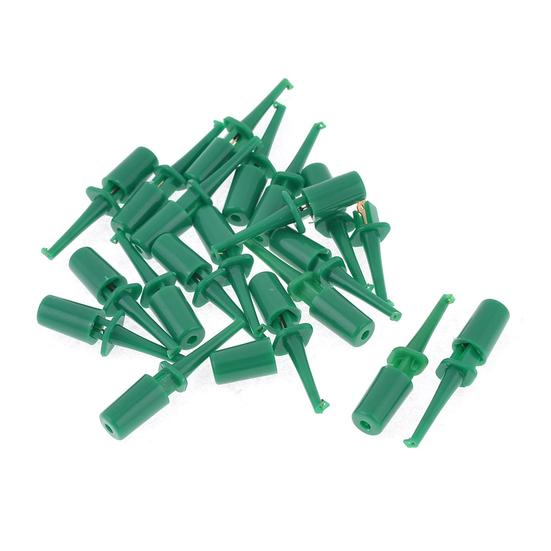 20 Pcs Green Plastic Multimeter Lead Wire Testing Hook