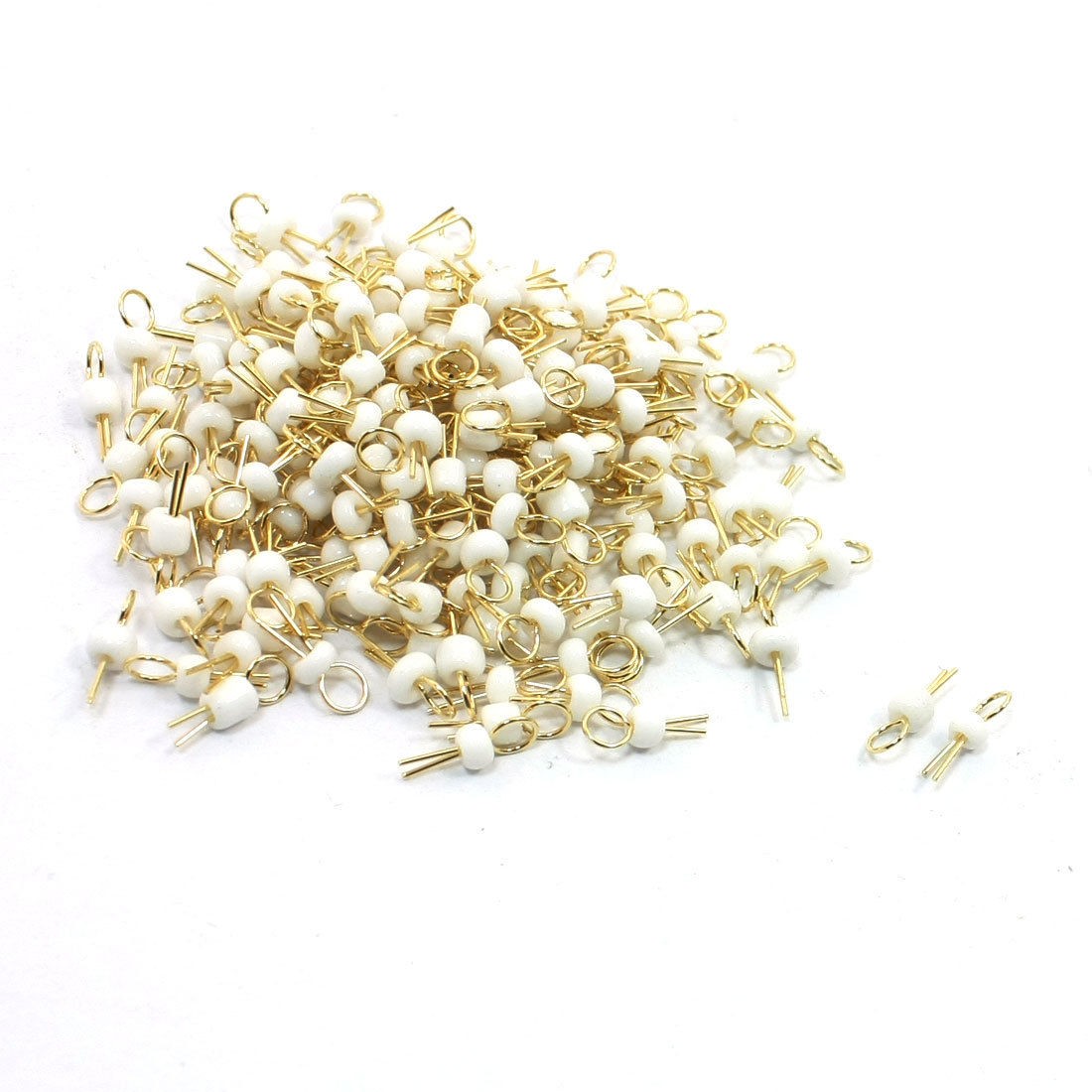 200 Pcs White Gold Tone Soldering Breadboard PCB Test Pin Replacements
