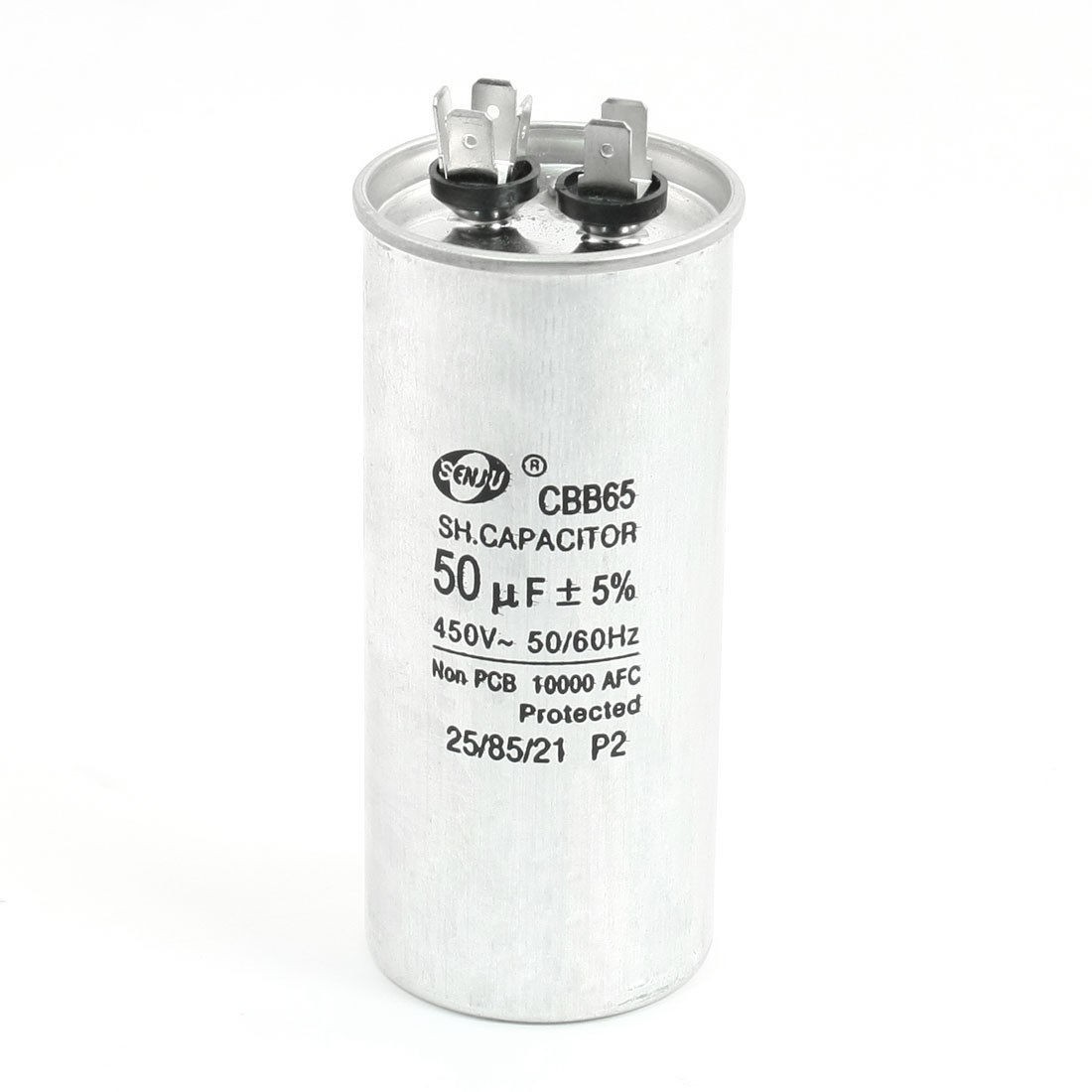 Cylindrical Polypropylene Film Motor Capacitor CBB65 450VAC 50uF 50/60Hz