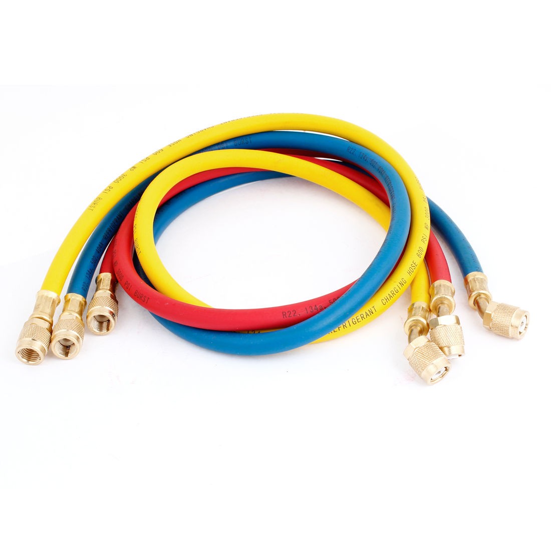 36.6" Long Air Conditioning Manifold Refrigerant Charging Hoses Pipe 3 Pcs