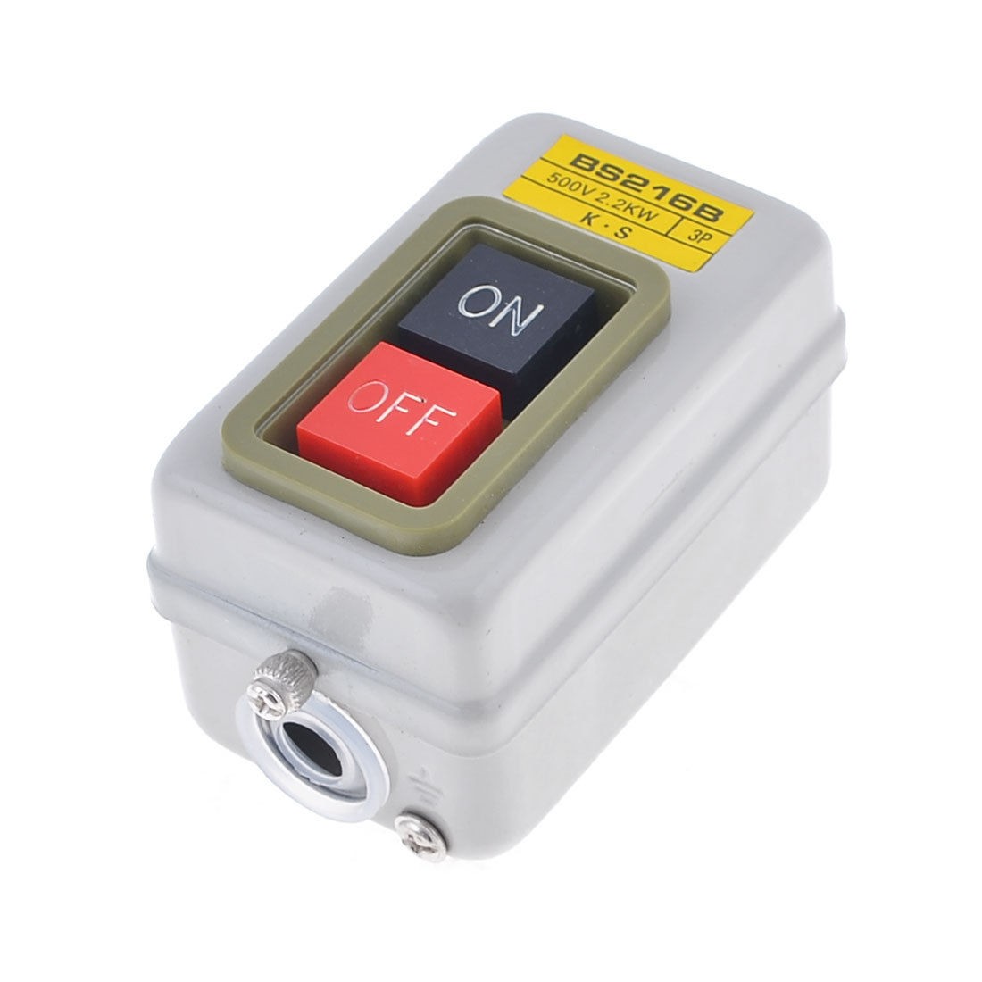 3P 500V 2.2kW Screw Terminals On/Off Self Lock Power Pushbutton Switch