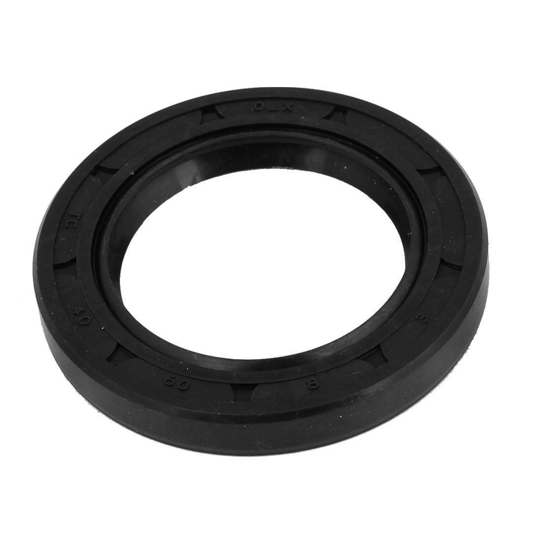 Black 1.6" Inner Diameter Grooved Rubber Ring Skelecton Oil Seal Gasket