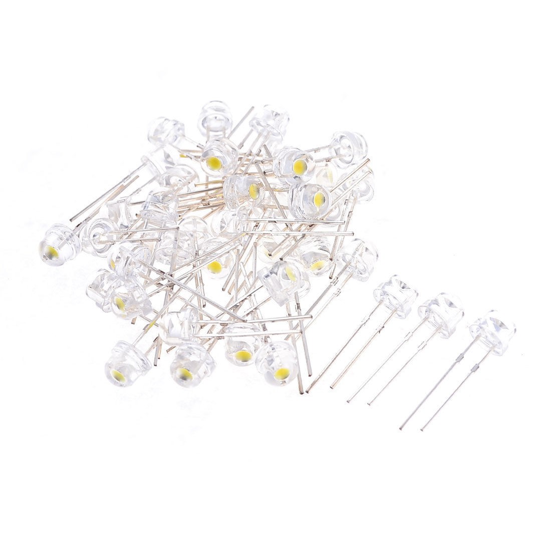 40 Pcs 3V 9mm Hat Dia 2 Pin LED Light Emitting Diode White