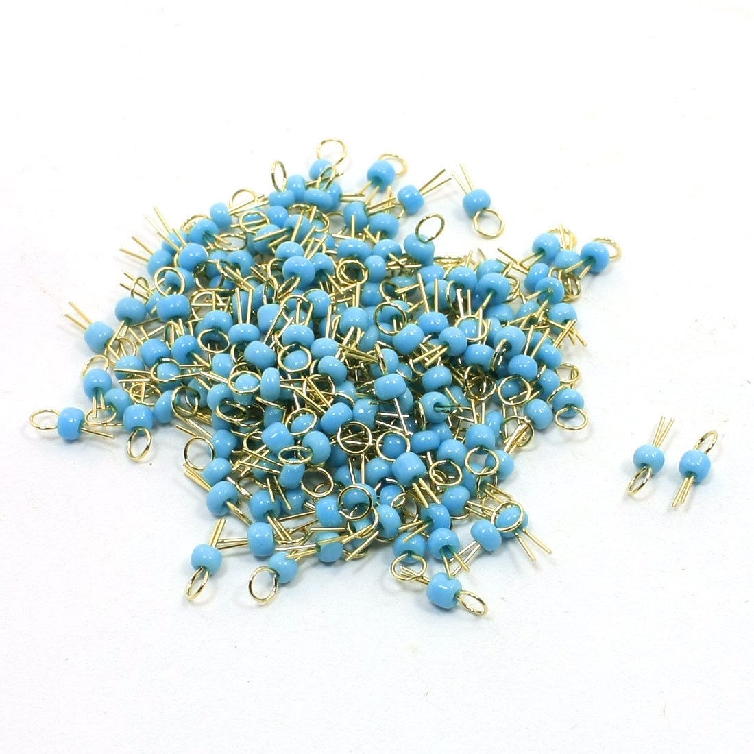 200 Pcs Blue Gold Tone Soldering Breadboard PCB Test Pin Replacements