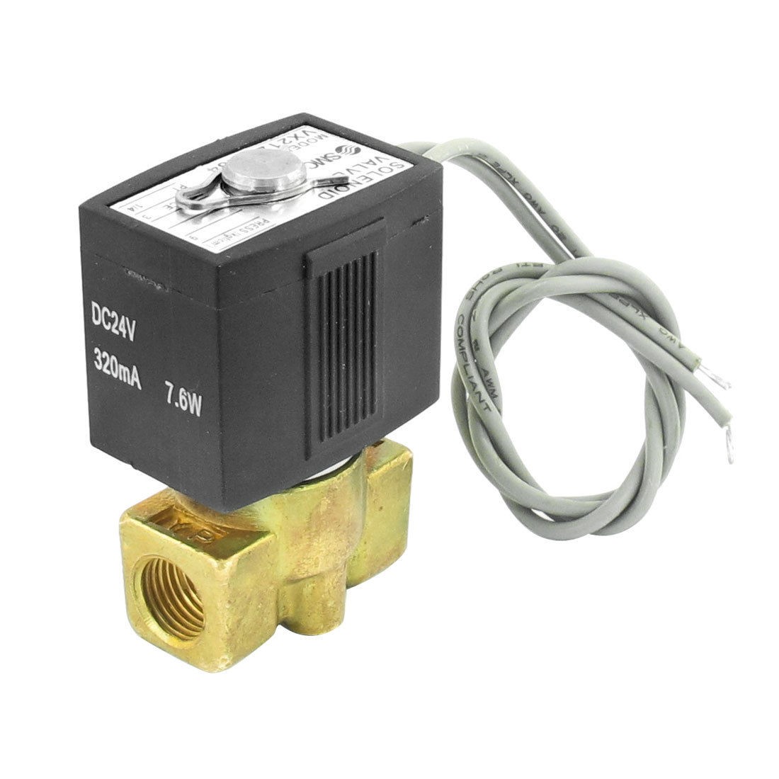 VX2120 X64 1 4" Threaded 2 Port 2 Position Solenoid Valve DC 24V 320mA 7 6W