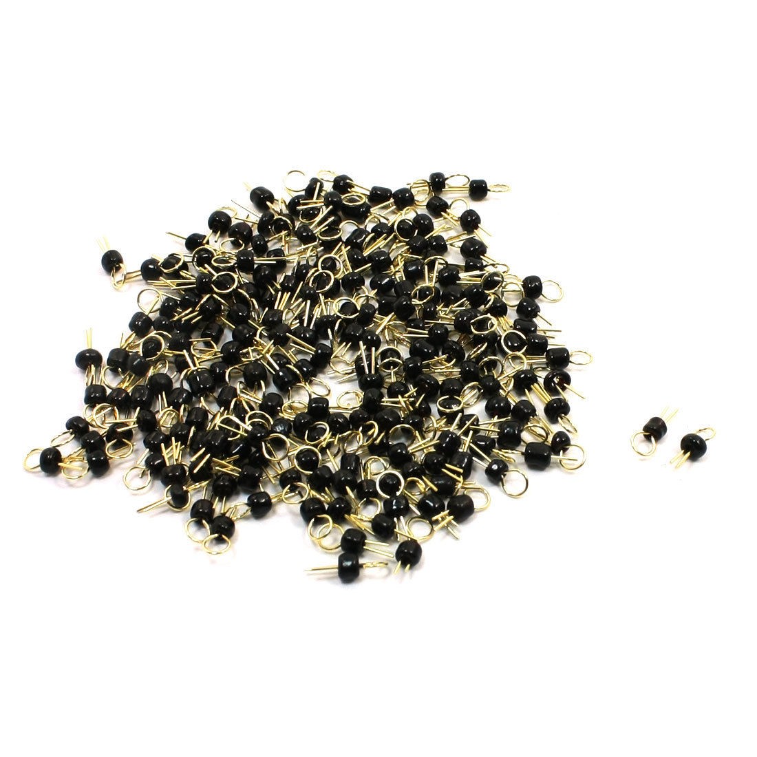 200Pcs Black Gold Tone Soldering PCB Board Breadboard Test Point Pin