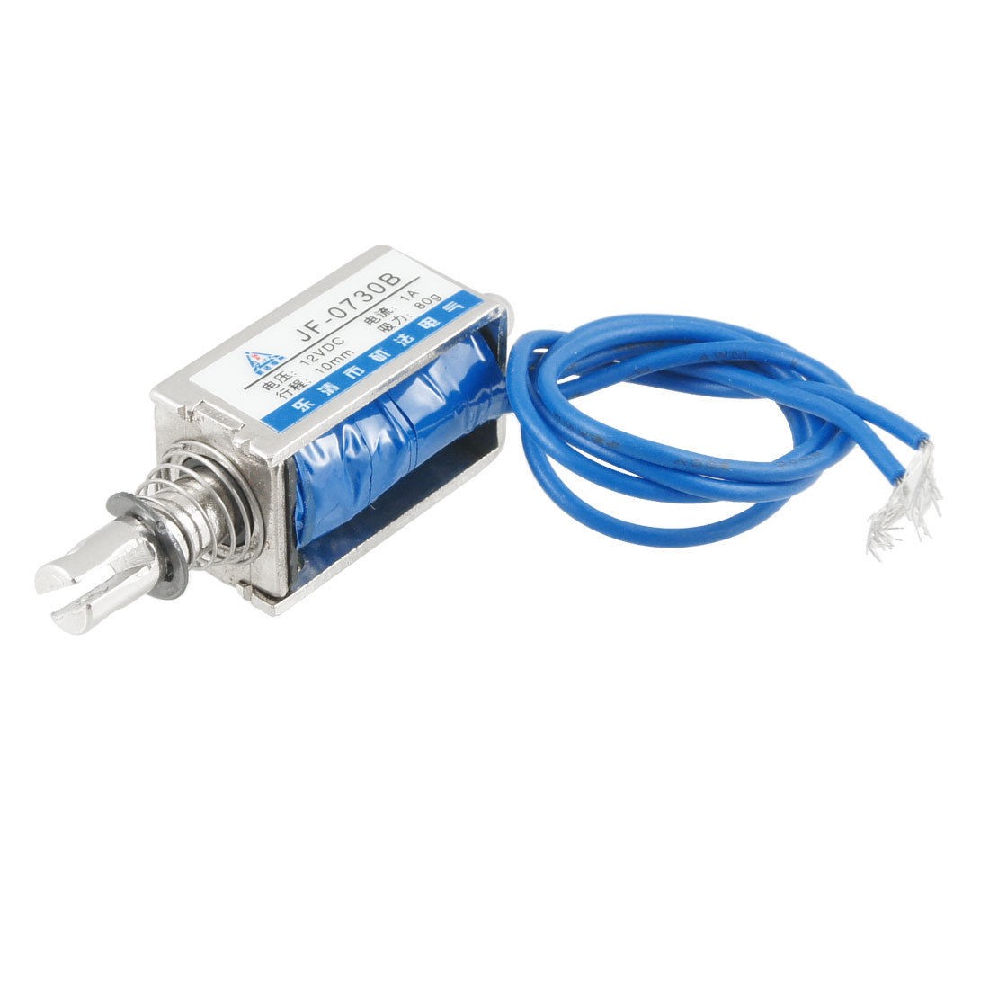 JF-0730B 10mm Stroke DC 12V 1A Open Frame Linear Solenoid Electromagnet