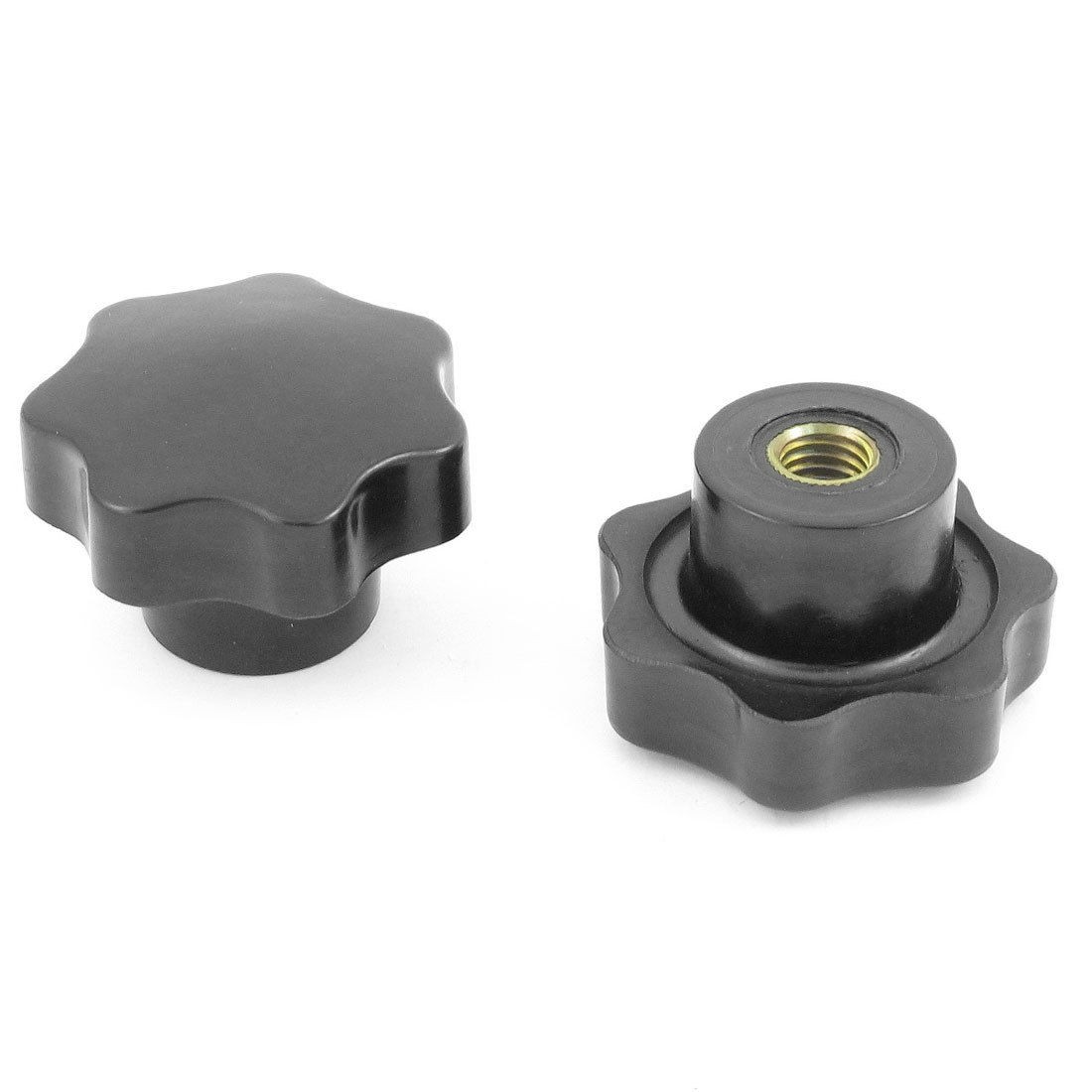 11mm Dia Female Thread Bakelite 57mm Dia Star Head Clamping Knob 2 PCS