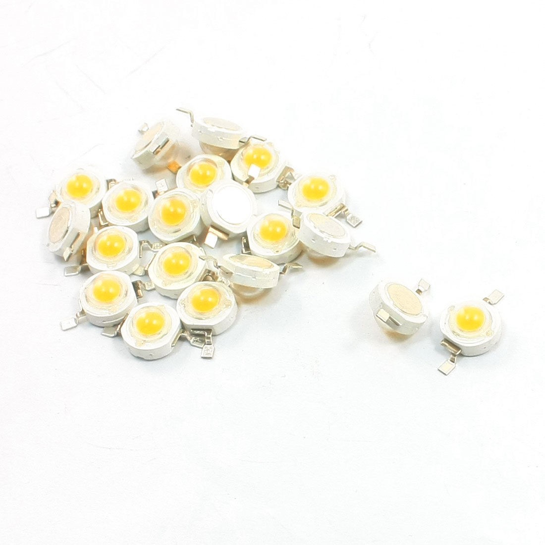 20 Pcs 2 Pin SMD 1W 3-3.2V Warm White LED Light Emitter Bulb