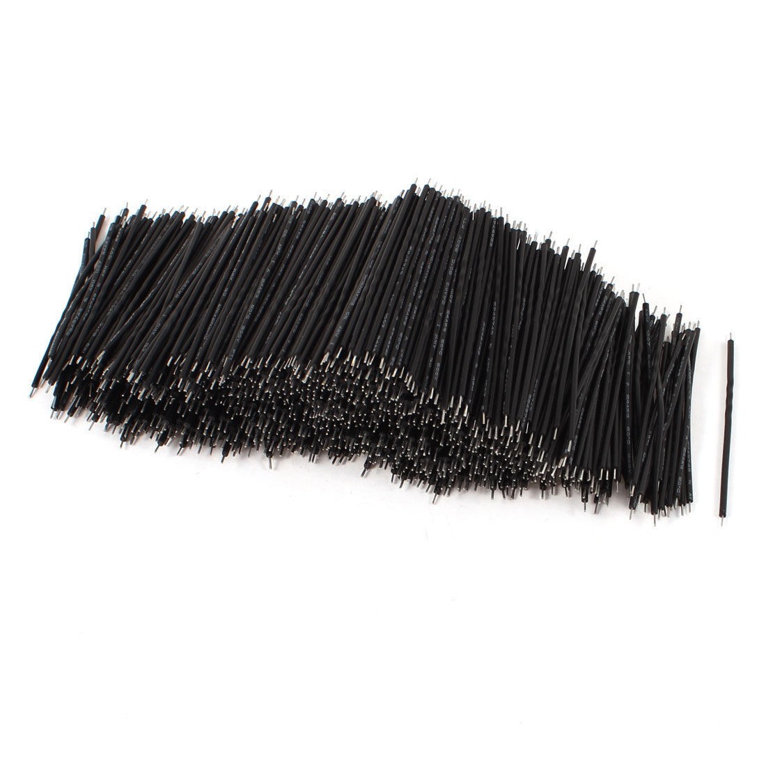 1000 Pcs Black PVC Tin Plated Copper 0.4x60mm 26AWG Wire Brushless Motor Cable