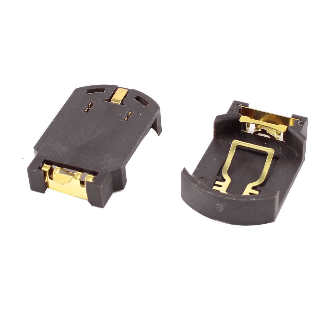 2 Pcs CR2032 2032 2025 Cell Button Battery Socket Holder Case SMD SMT Brown