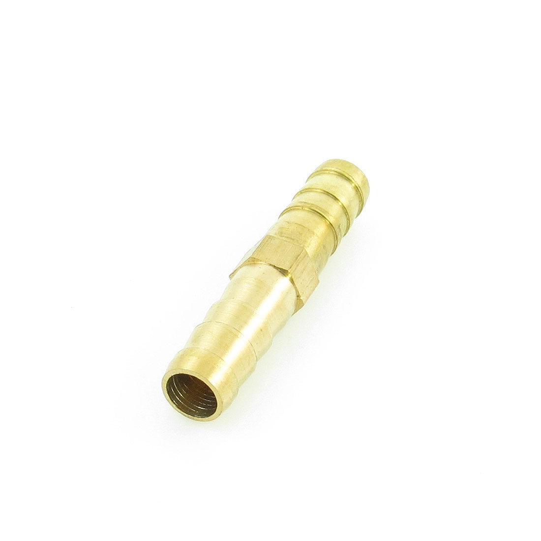 Gold Tone Brass Barbed Straight Hose Joiner 8mm for Gas Fuel Oil