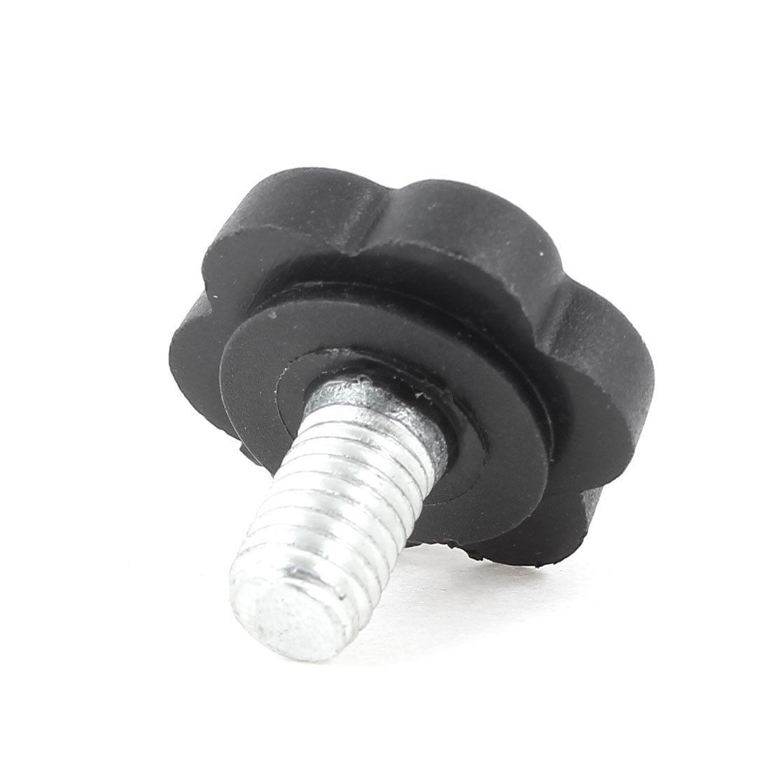 Black Star Shape Cap Grip 23mm Thread Metal Clamping Screw Knob