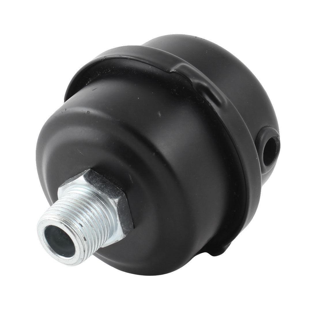 Black Metal Casing 3/8"PT Male Thread Exhaust System Silencer Muffler