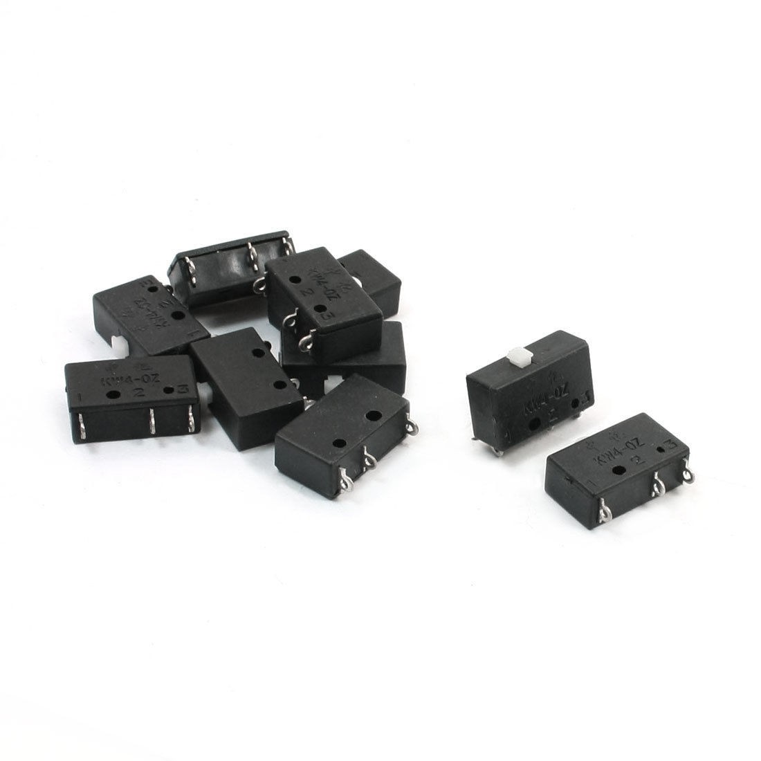 Black 5A 250VAC Basic Snap Action SPDT NO+NC Micro Limit Switch KW4-0Z 10 Pieces