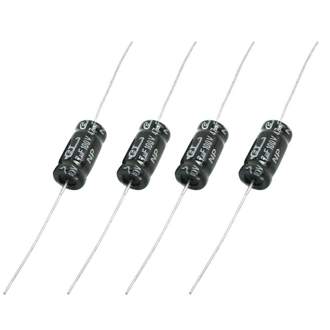 4 Pcs 100V 4.7UF -40C+85C Aluminium Electrolytic Capacitor 16mm x 32mm