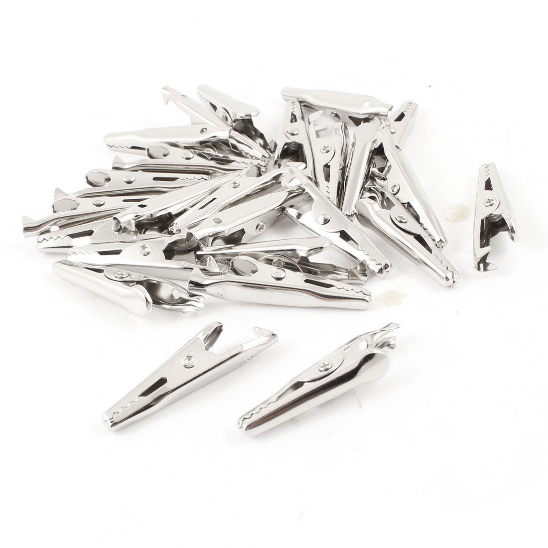 25 Pcs Silver Tone Insulated Alligator Clips Test Lead Crocodile Clamps