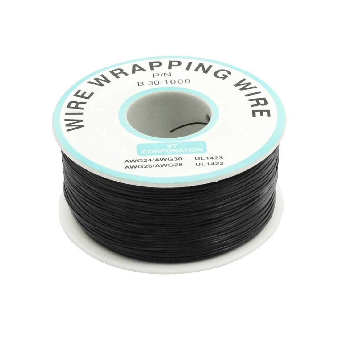 200M 30AWG Tin Plated Copper Wire Insulation Test Wrapping Cable Roll Black