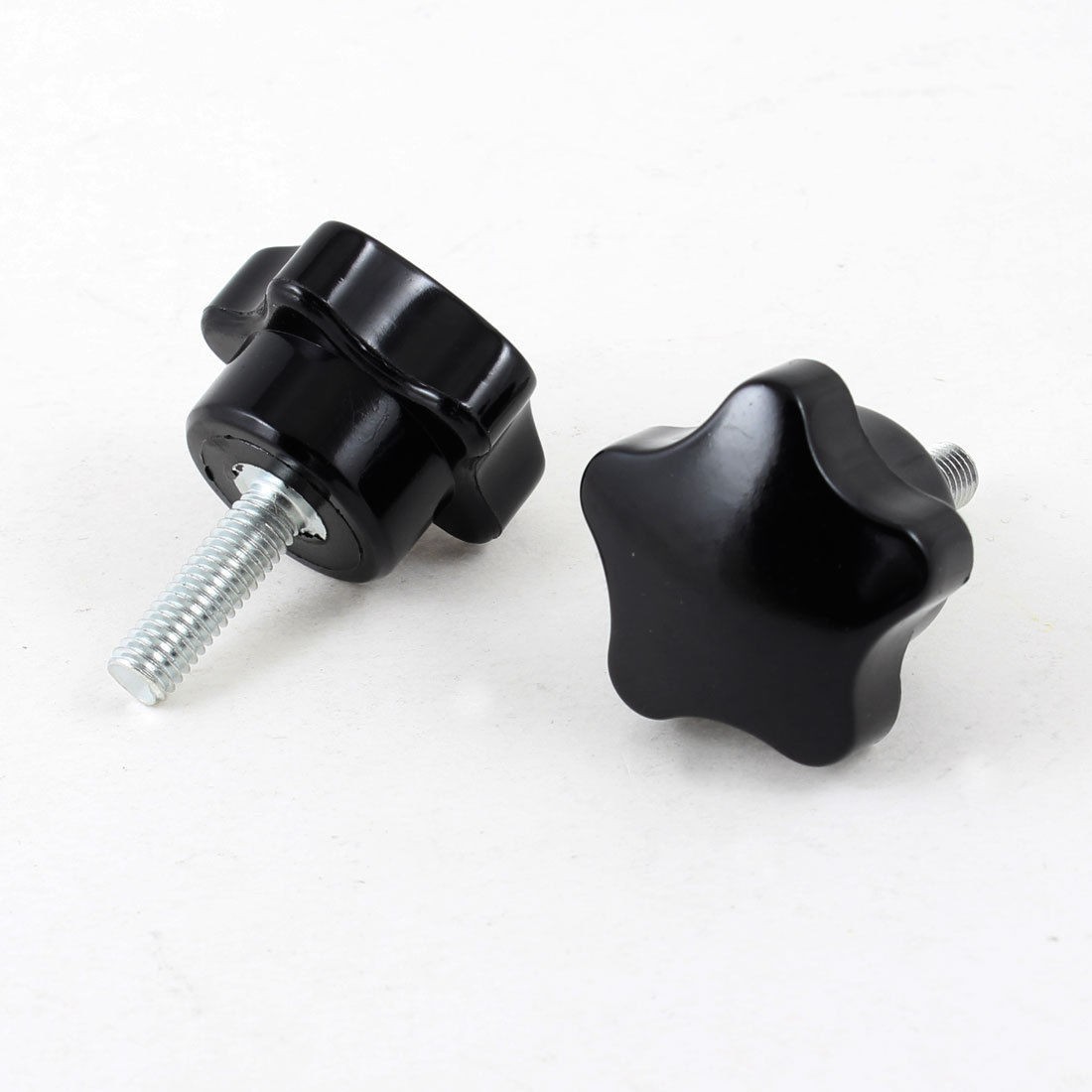 2 Pcs M6 x 20mm Male Thread 30mm Dia Star Shaped Head Clamping Screw Knob