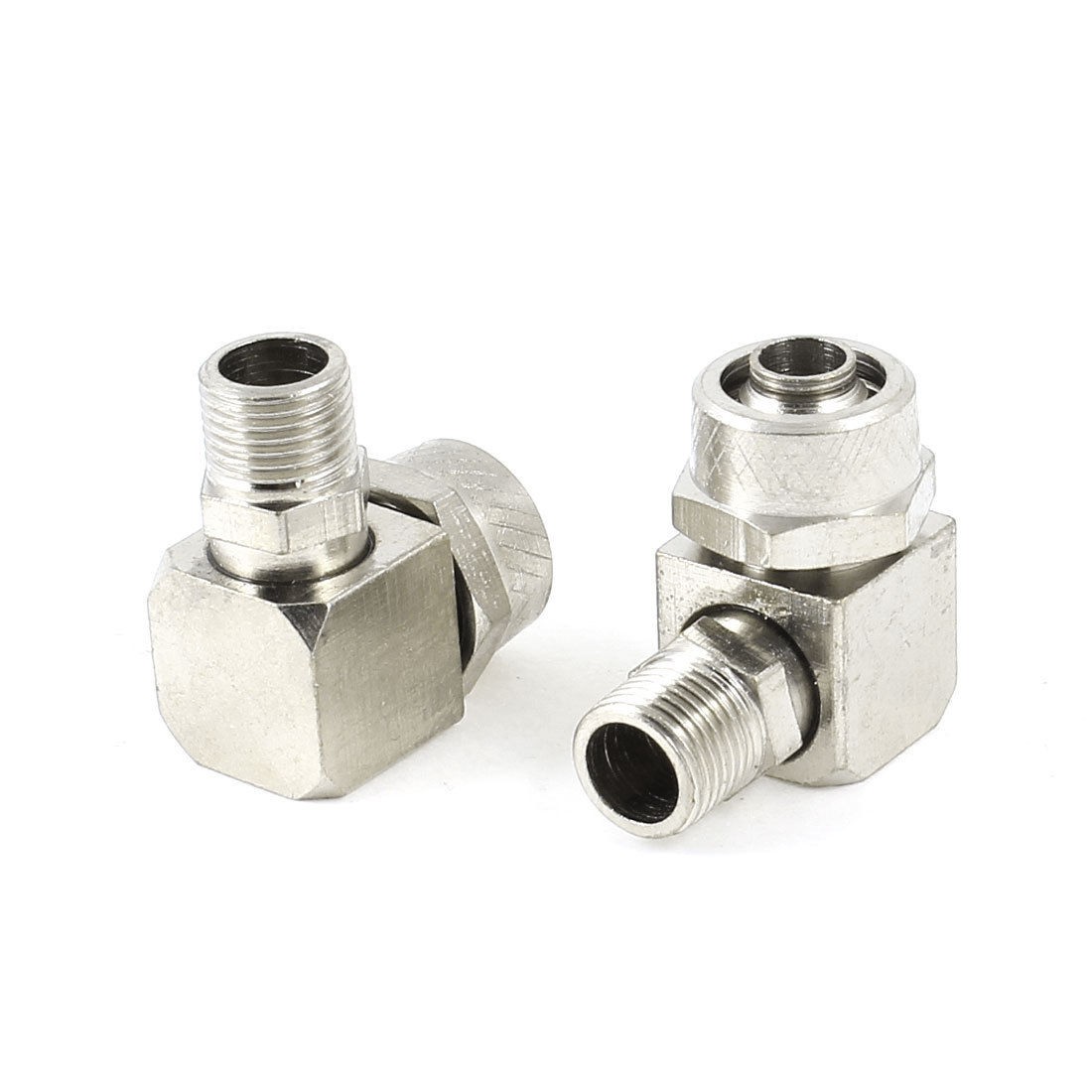 2 Pcs Right Angle Pneumatic 6 5mmx10mm 10mm Male Thread Air Tube Quick Connector