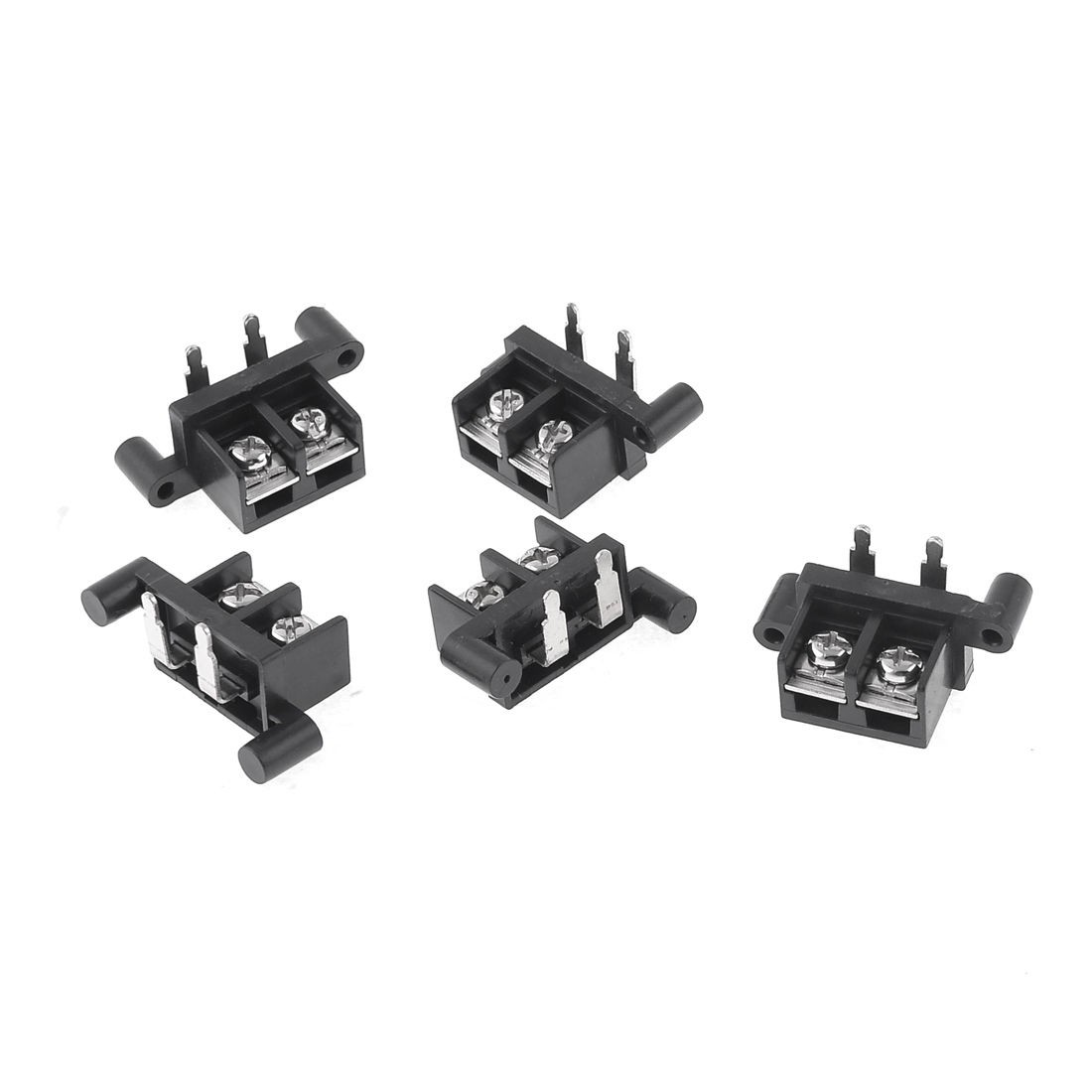5 Pcs 300V 30A 2 Positions 10mm Pitch Pluggable Terminal Block Black