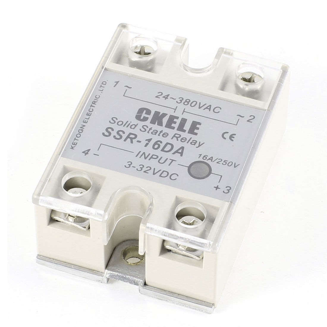 SSR-16DA 3-32V DC Input 24-380V AC Output 16A Solid State Relay