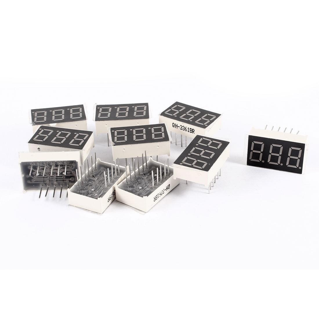 10 Pcs Common Anode 10 Pin 3 Bit 7 Segment 0.36" Red LED Display Digital Tube