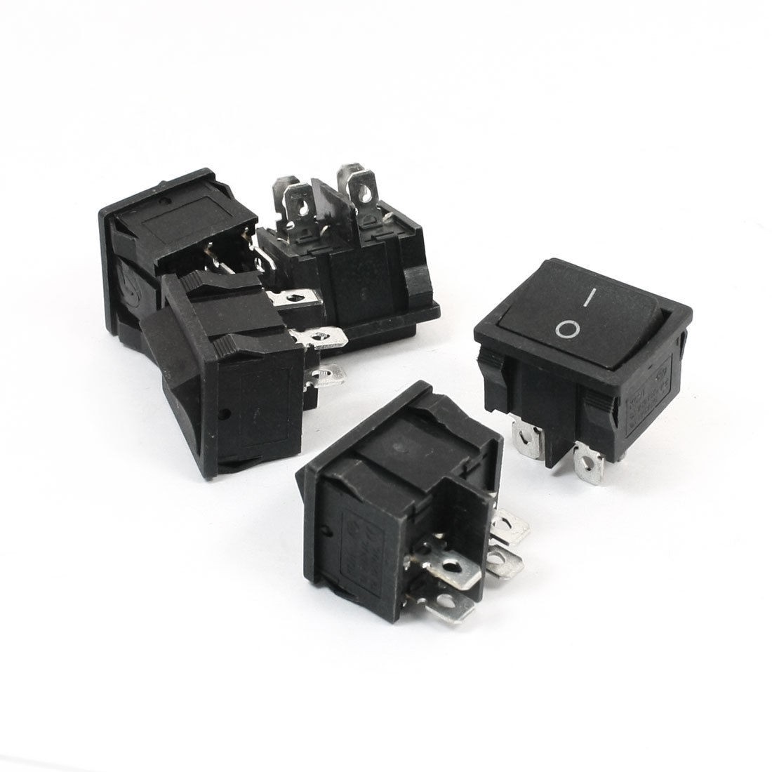 5Pcs AC 250V 6A 125V 10A Black ON/OFF Snap In Boat Rocker Switches DPST