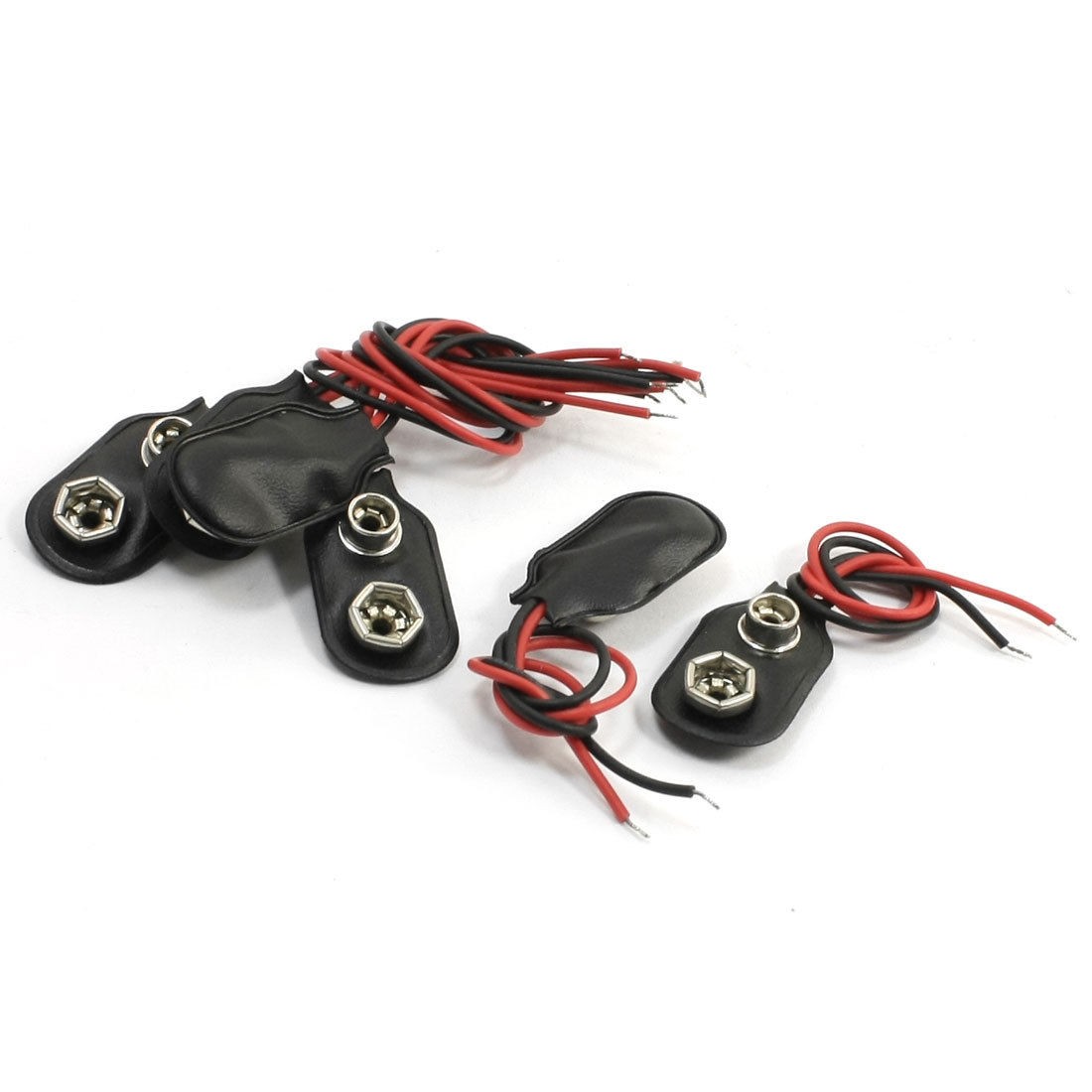 11cm Double Cable Connection 9V Battery Clips Connector Buckle 6Pcs