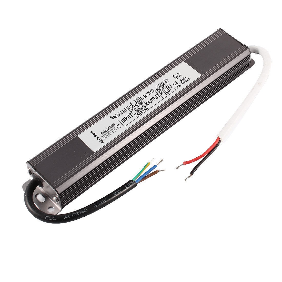 Waterproof IP67 Aluminum LED Driver Power Supply AC 170-260V DC 24V 1.87A 45W