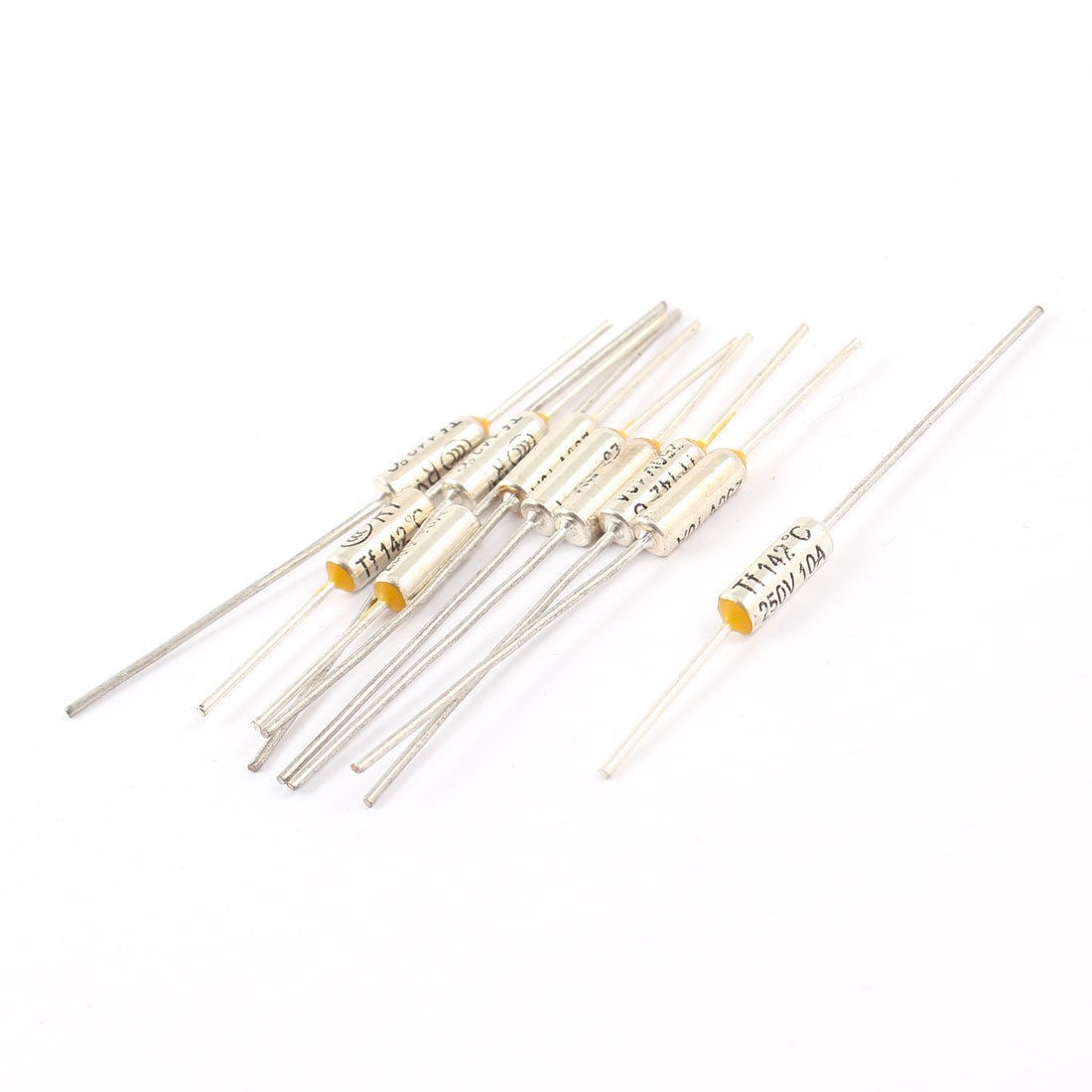 10 Pcs 250V 10A 142C Celsius Circuit Cut Off Temperature Thermal Fuse