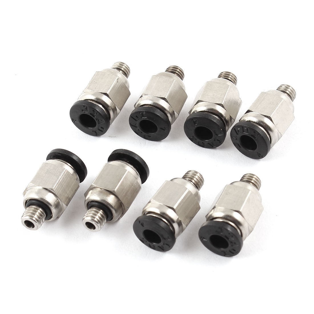 8 Pcs M5 Male Thread to 4mm Hole Tube Push in Connect Straight Quick Fittings