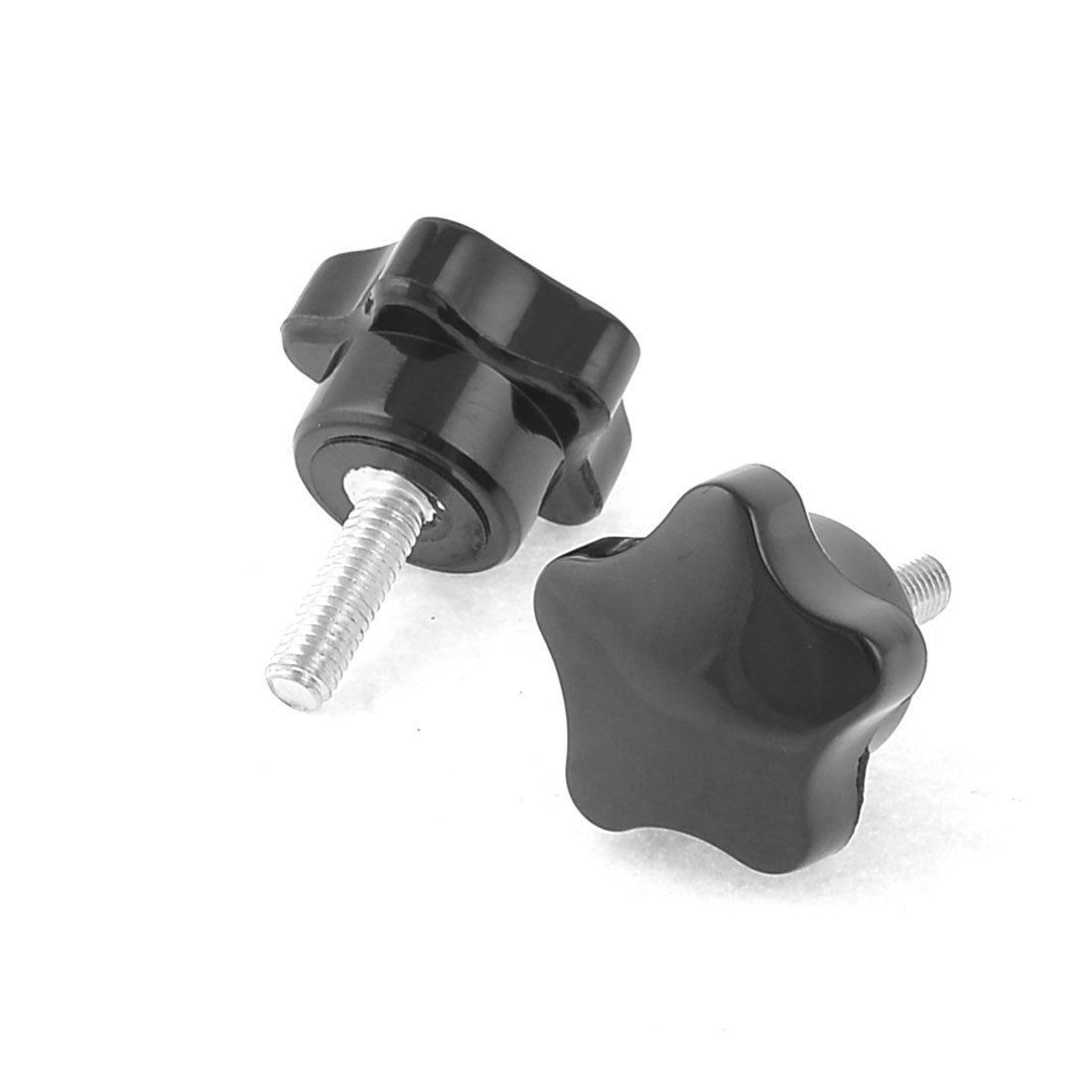 32mm Dia Pentagram Head 6mm Screw Mount Plastic Clamping Knob 2 Pcs