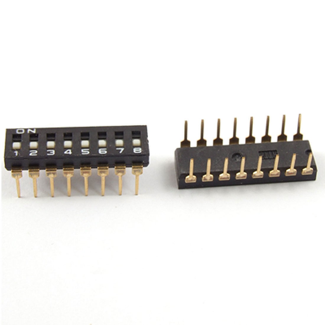 5 Pcs 2.54mm Pitch 8 Position IC Type DIP Switch Black