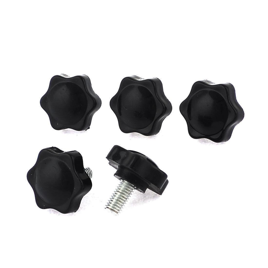 8mm x 15mm Male Thread Pentagram Head 30mm Height Clamping Knob 5 Pcs
