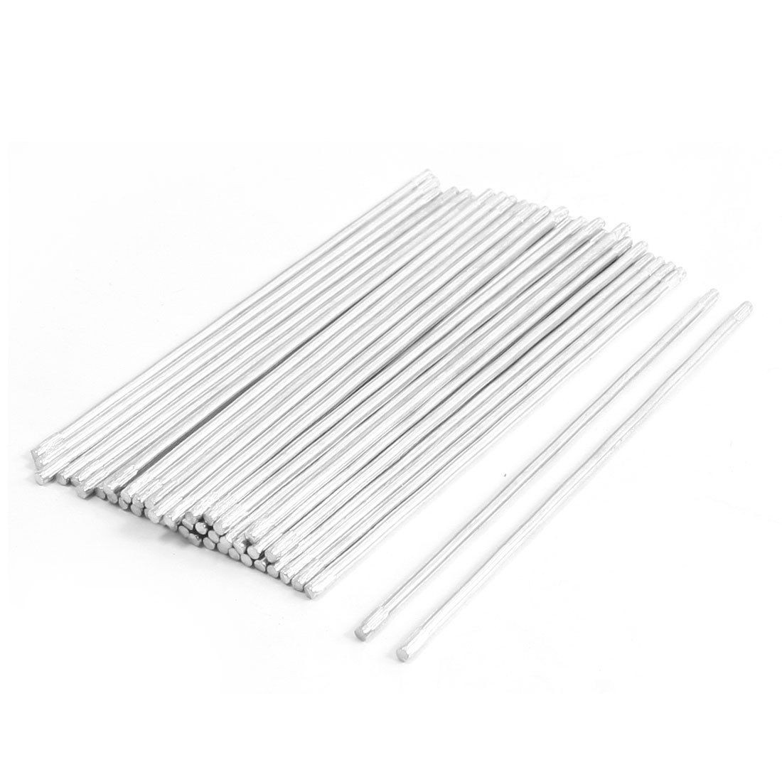 Hardware 90x2mm Stainless Steel Silver Tone Smooth Round Shaft 40 Pcs