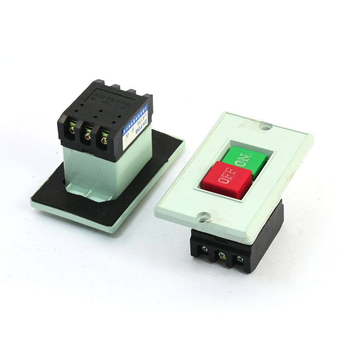 2pcs ON OFF Control Three Phases Latching Pushbutton Switch AC 380V 5A