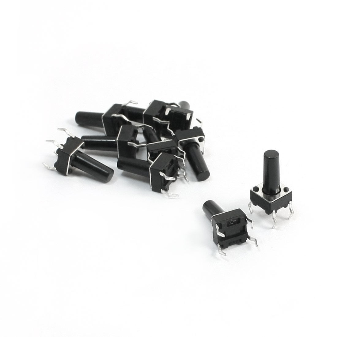 6mmx6mmx12mm 4 Pin DIP PCB Momentary Tactile Push Button Switch 10 Pcs