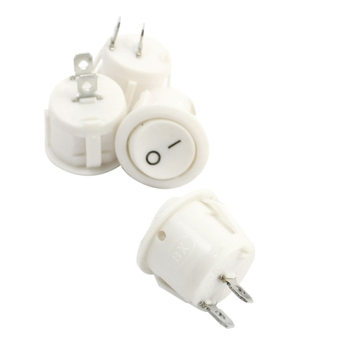 5 Pcs 6A 250VAC 10A 125VAC SPST 2 Position Panel Mount Rocker Switches