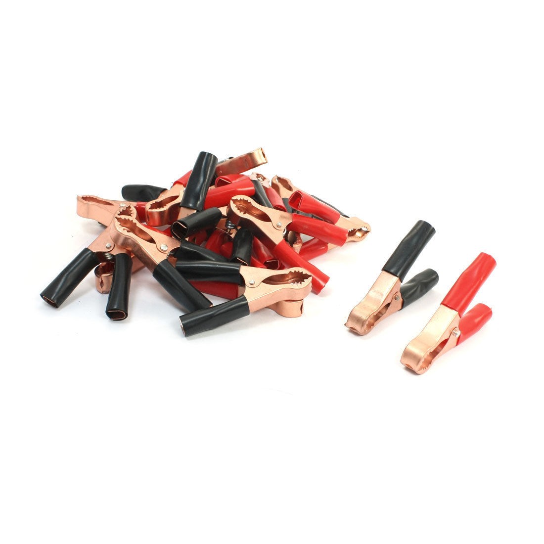 20 Pcs Black Red 50A Spring Loaded Car Truck Battery Alligator Clamp Clip