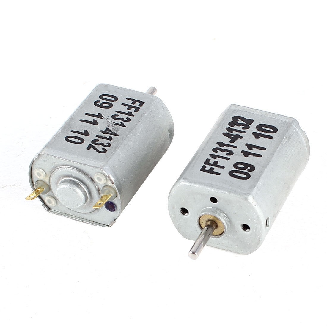 2 Pcs Silver Tone 2 Terminal Electric Magnetic Mini Micro Motor 8000RPM DC 3V
