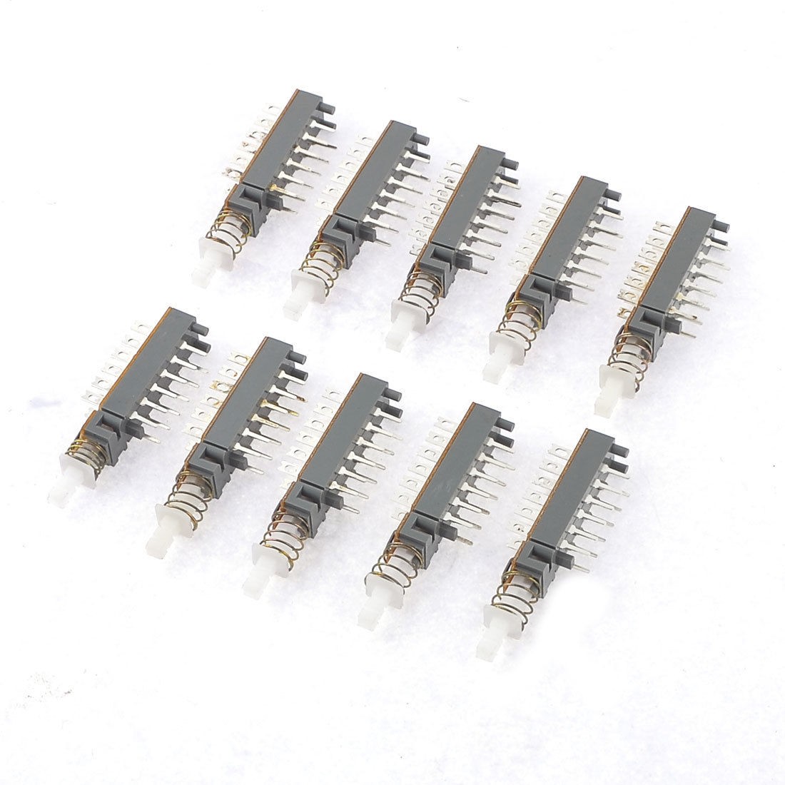 10pcs AC 12V 1A Locking Push Button Switch 1 Key 4 Pole 2 Throw