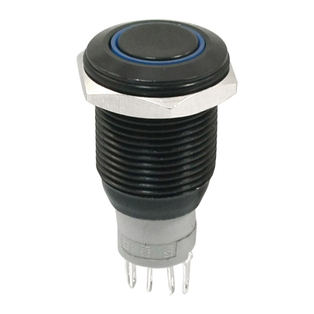 Blue LED Lamp 24V SPDT Momentary Type 16mm Mounting Flat Button Switch