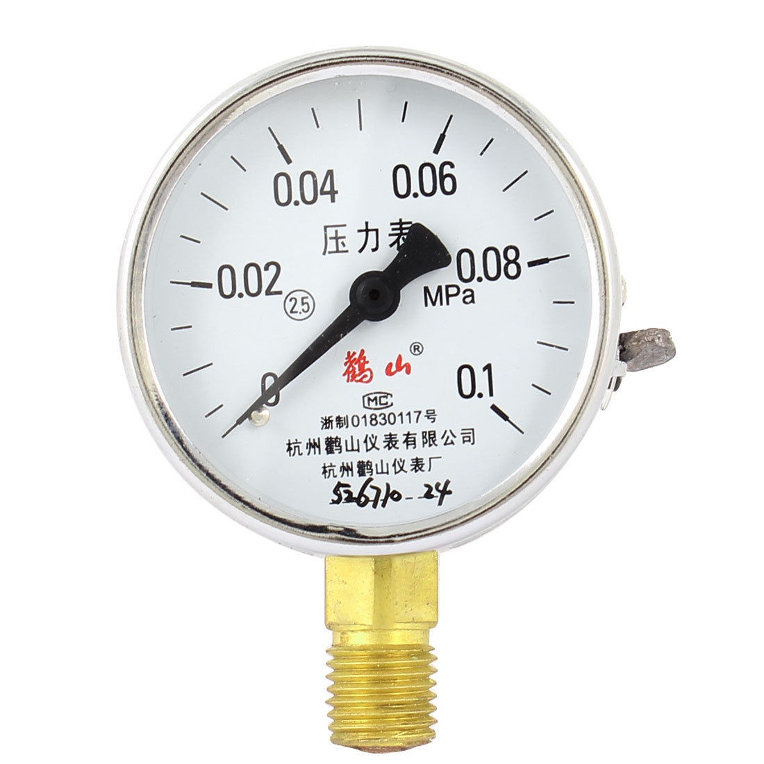 13.5mm Thread Dia 0.1Mpa Air Compressor Fittings Pressure Gauge